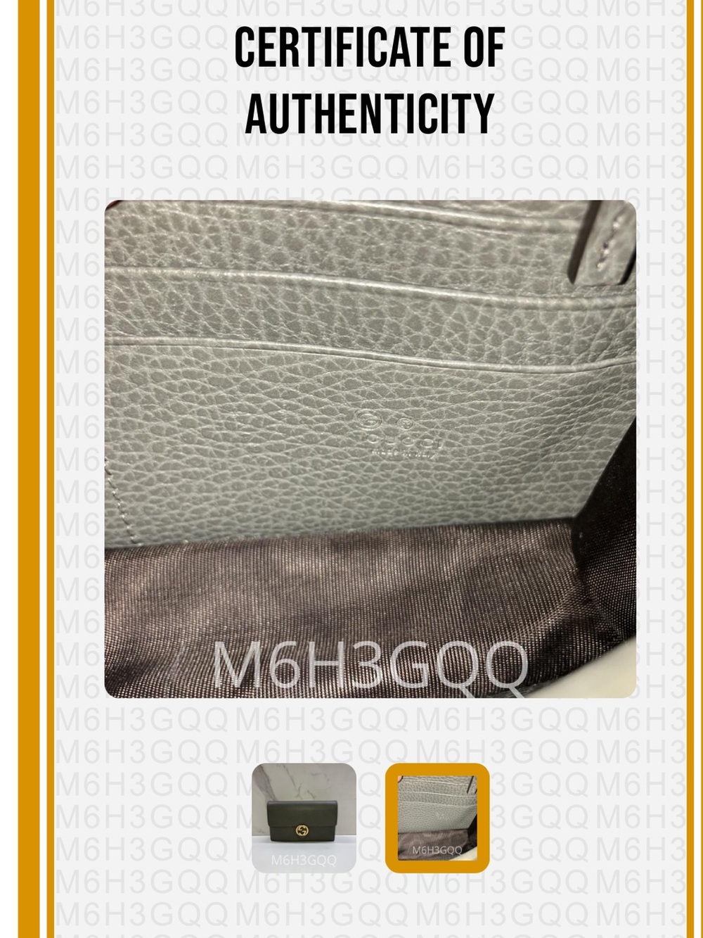 Gucci Gray Pebbled Leather GG Chain Wallet with Gold Hardware - Picture 6 of 12